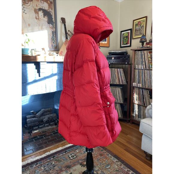 Lands' End Jacket Womens 2X Red Down Hooded Puffer Coat Insulated Warm Classic - Picture 2 of 15